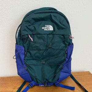 The North Face Green and Blue Men's Daypack with Bungee Front